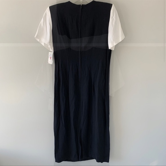 𝅺deadstock NEW Vintage NWT wiggle harlequin dress checkerboard VTG retro pinup - Picture 2 of 7